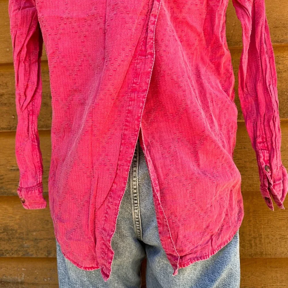 Maeve The Cate Classic Pink Button Down Open Back Long Sleeve Shirt Size XS - Picture 8 of 8